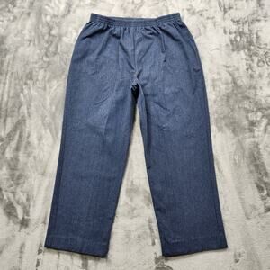 Vintage American Sweetheart Pants Womens 16P‎ PETITE Blue Pull On Tapered Crop